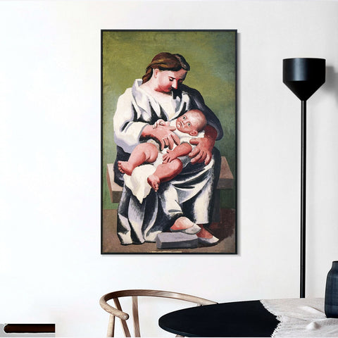 INVIN ART Framed Canvas Giclee Print Art 1921 Maternity M??re et enfant by Pablo Picasso Wall Art Living Room Home Office Decorations