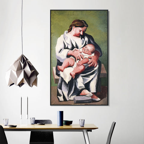 INVIN ART Framed Canvas Giclee Print Art 1921 Maternity M??re et enfant by Pablo Picasso Wall Art Living Room Home Office Decorations