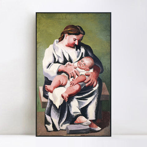 INVIN ART Framed Canvas Giclee Print Art 1921 Maternity M??re et enfant by Pablo Picasso Wall Art Living Room Home Office Decorations