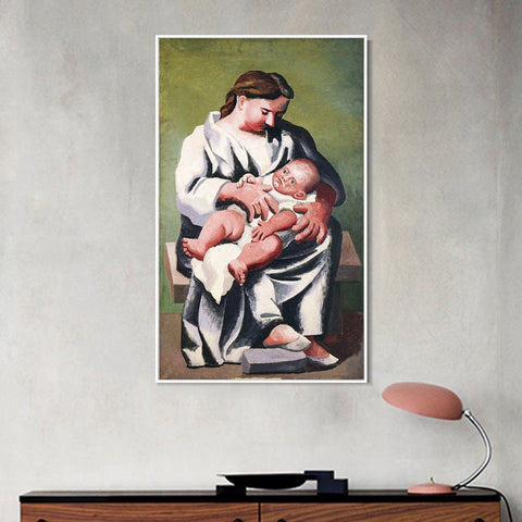 INVIN ART Framed Canvas Giclee Print Art 1921 Maternity M??re et enfant by Pablo Picasso Wall Art Living Room Home Office Decorations