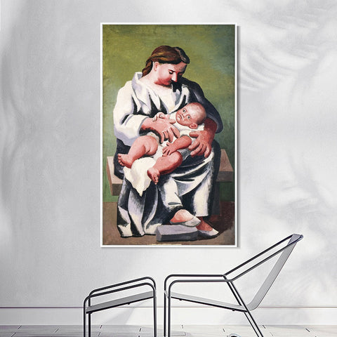INVIN ART Framed Canvas Giclee Print Art 1921 Maternity M??re et enfant by Pablo Picasso Wall Art Living Room Home Office Decorations