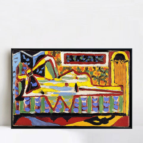 INVIN ART Framed Canvas Giclee Print Art 1929 Femme avec un canapé de femme by Pablo Picasso Wall Art Living Room Home Office Decorations