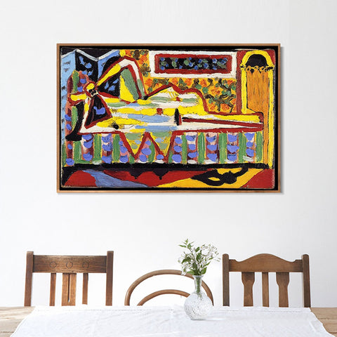 INVIN ART Framed Canvas Giclee Print Art 1929 Femme avec un canapé de femme by Pablo Picasso Wall Art Living Room Home Office Decorations