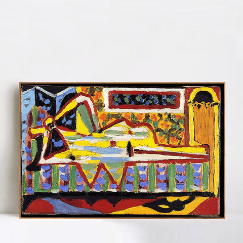 INVIN ART Framed Canvas Giclee Print Art 1929 Femme avec un canapé de femme by Pablo Picasso Wall Art Living Room Home Office Decorations