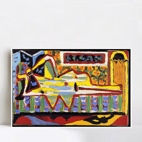 INVIN ART Framed Canvas Giclee Print Art 1929 Femme avec un canapé de femme by Pablo Picasso Wall Art Living Room Home Office Decorations