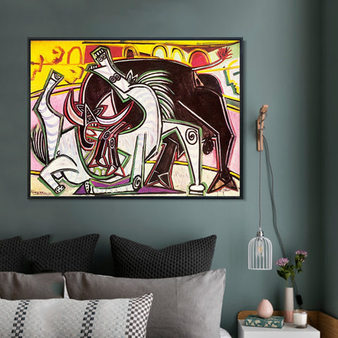 INVIN ART Framed Canvas Giclee Print Art 1934 Courses de taureaux (Corrida)1 by Pablo Picasso Wall Art Living Room Home Office Decorations