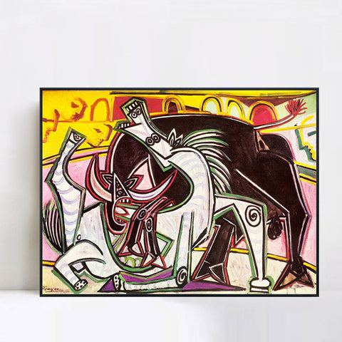 INVIN ART Framed Canvas Giclee Print Art 1934 Courses de taureaux (Corrida)1 by Pablo Picasso Wall Art Living Room Home Office Decorations