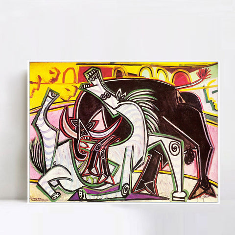INVIN ART Framed Canvas Giclee Print Art 1934 Courses de taureaux (Corrida)1 by Pablo Picasso Wall Art Living Room Home Office Decorations