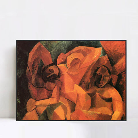 INVIN ART Framed Canvas Giclee Print Art 1908 Three Women by Pablo Picasso Wall Art Living Room Home Office Decorations