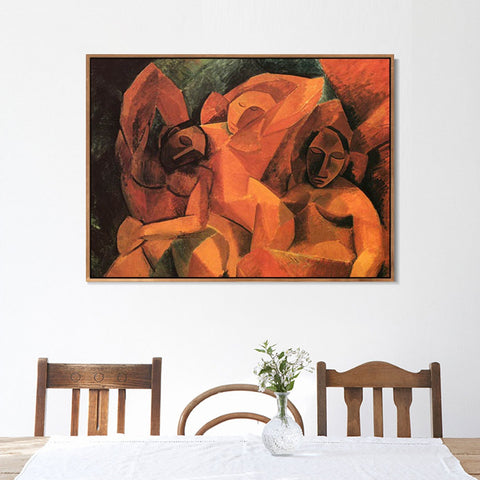 INVIN ART Framed Canvas Giclee Print Art 1908 Three Women by Pablo Picasso Wall Art Living Room Home Office Decorations