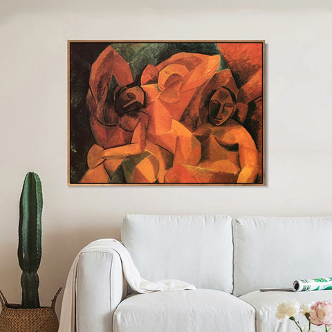 INVIN ART Framed Canvas Giclee Print Art 1908 Three Women by Pablo Picasso Wall Art Living Room Home Office Decorations