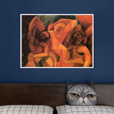 INVIN ART Framed Canvas Giclee Print Art 1908 Three Women by Pablo Picasso Wall Art Living Room Home Office Decorations