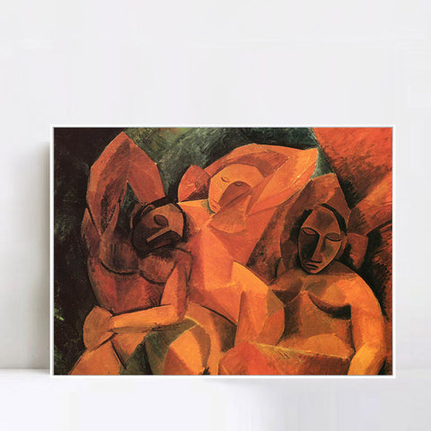 INVIN ART Framed Canvas Giclee Print Art 1908 Three Women by Pablo Picasso Wall Art Living Room Home Office Decorations