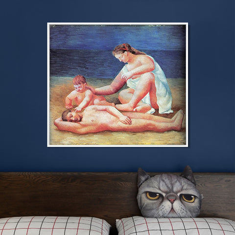 INVIN ART Framed Canvas Giclee Print Art 1922 Famille au bord de la mer1 by Pablo Picasso Wall Art Living Room Home Office Decorations