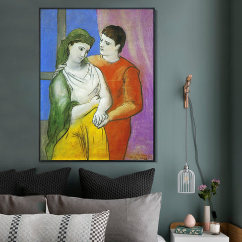 INVIN ART Framed Canvas Giclee Print Art 1923 Les amoureux by Pablo Picasso Wall Art Living Room Home Office Decorations