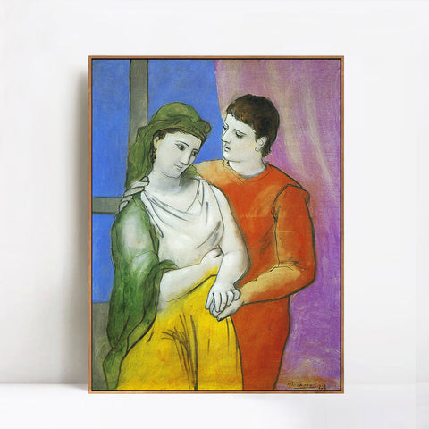 INVIN ART Framed Canvas Giclee Print Art 1923 Les amoureux by Pablo Picasso Wall Art Living Room Home Office Decorations