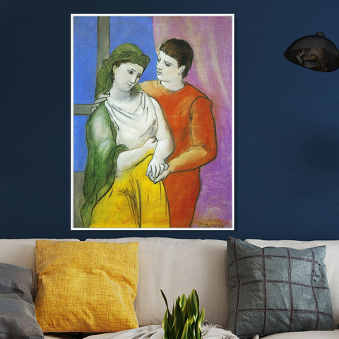 INVIN ART Framed Canvas Giclee Print Art 1923 Les amoureux by Pablo Picasso Wall Art Living Room Home Office Decorations