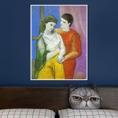 INVIN ART Framed Canvas Giclee Print Art 1923 Les amoureux by Pablo Picasso Wall Art Living Room Home Office Decorations