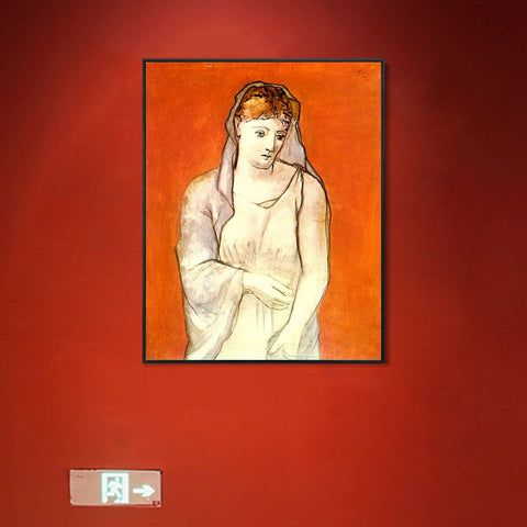 INVIN ART Framed Canvas Giclee Print Art 1923 La femme au voile bleu by Pablo Picasso Wall Art Living Room Home Office Decorations