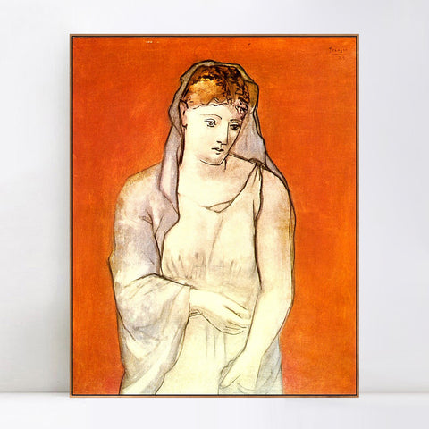 INVIN ART Framed Canvas Giclee Print Art 1923 La femme au voile bleu by Pablo Picasso Wall Art Living Room Home Office Decorations