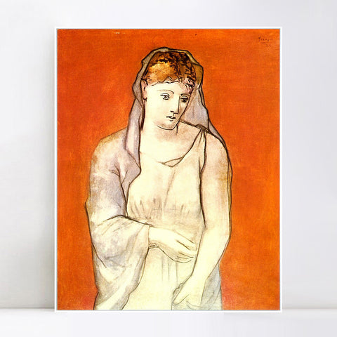 INVIN ART Framed Canvas Giclee Print Art 1923 La femme au voile bleu by Pablo Picasso Wall Art Living Room Home Office Decorations