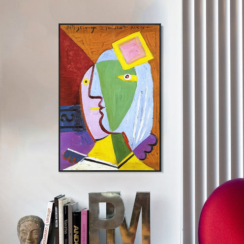 INVIN ART Framed Canvas Giclee Print Art Woman 1934 by Pablo Picasso Wall Art Living Room Home Office Decorations