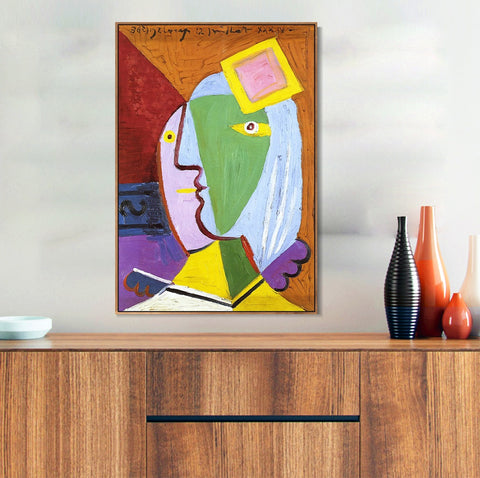INVIN ART Framed Canvas Giclee Print Art Woman 1934 by Pablo Picasso Wall Art Living Room Home Office Decorations