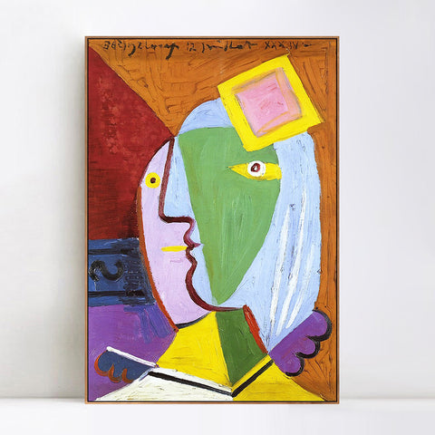 INVIN ART Framed Canvas Giclee Print Art Woman 1934 by Pablo Picasso Wall Art Living Room Home Office Decorations