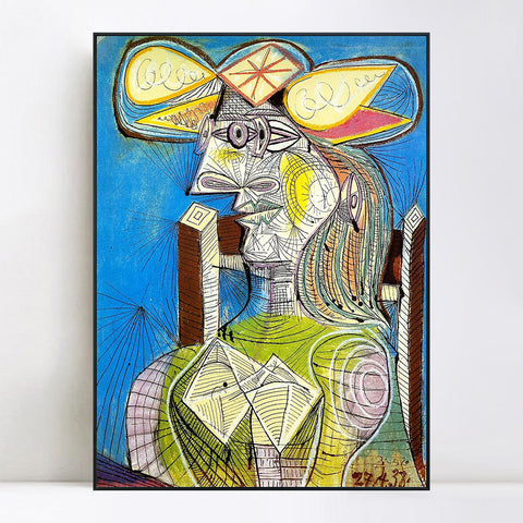 INVIN ART Framed Canvas Giclee Print Art 1938 Buste de Femme assise (Dora) by Pablo Picasso Wall Art Living Room Home Office Decorations