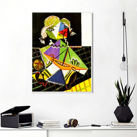 INVIN ART Framed Canvas Giclee Print Art 1938 Maya au bateau 2 by Pablo Picasso Wall Art Living Room Home Office Decorations