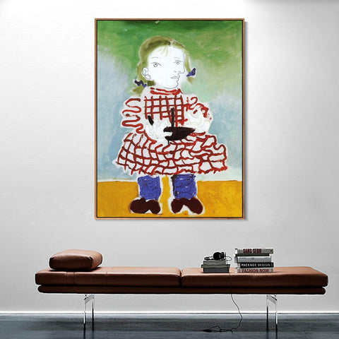 INVIN ART Framed Canvas Giclee Print Art 1938 Maya en tablier rouge by Pablo Picasso Wall Art Living Room Home Office Decorations