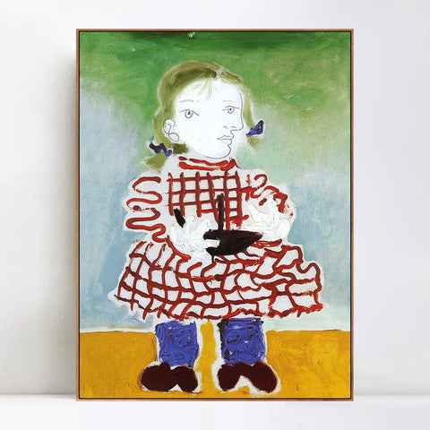 INVIN ART Framed Canvas Giclee Print Art 1938 Maya en tablier rouge by Pablo Picasso Wall Art Living Room Home Office Decorations