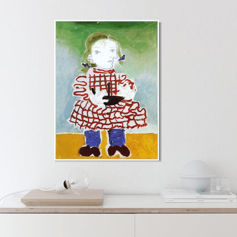 INVIN ART Framed Canvas Giclee Print Art 1938 Maya en tablier rouge by Pablo Picasso Wall Art Living Room Home Office Decorations
