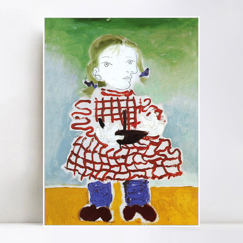 INVIN ART Framed Canvas Giclee Print Art 1938 Maya en tablier rouge by Pablo Picasso Wall Art Living Room Home Office Decorations