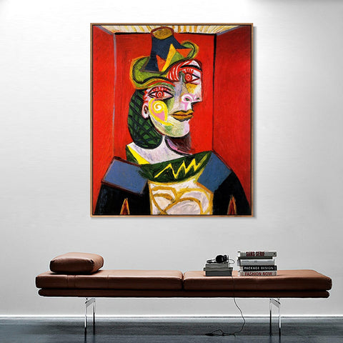INVIN ART Framed Canvas Giclee Print Art 1938 Portrait de Dora Maar by Pablo Picasso Wall Art Living Room Home Office Decorations