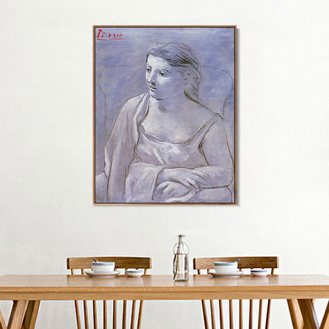 INVIN ART Framed Canvas Giclee Print Art 1922 Femme assise dans un fauteuil by Pablo Picasso Wall Art Living Room Home Office Decorations