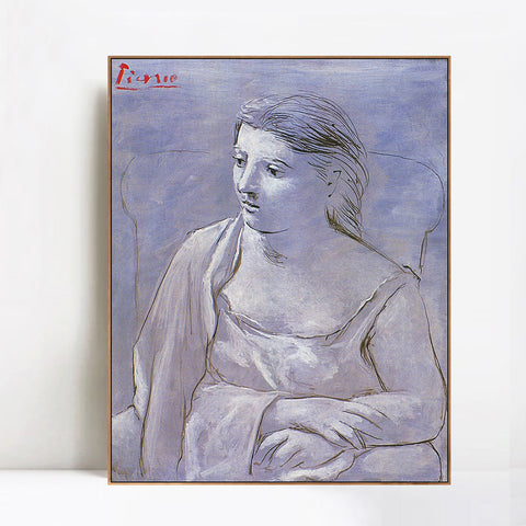 INVIN ART Framed Canvas Giclee Print Art 1922 Femme assise dans un fauteuil by Pablo Picasso Wall Art Living Room Home Office Decorations