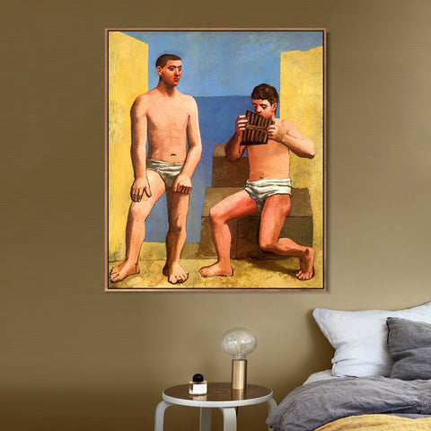 INVIN ART Framed Canvas Giclee Print Art 1923 La Fl?te de Pan,Pan's flute by Pablo Picasso Wall Art Living Room Home Office Decorations