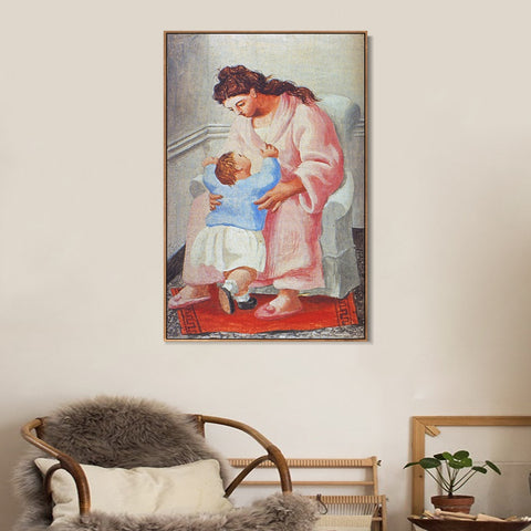 INVIN ART Framed Canvas Giclee Print Art 1922 Mother and child2 by Pablo Picasso Wall Art Living Room Home Office Decorations