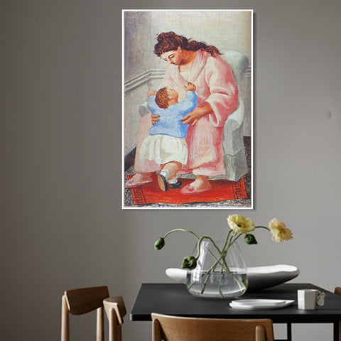 INVIN ART Framed Canvas Giclee Print Art 1922 Mother and child2 by Pablo Picasso Wall Art Living Room Home Office Decorations