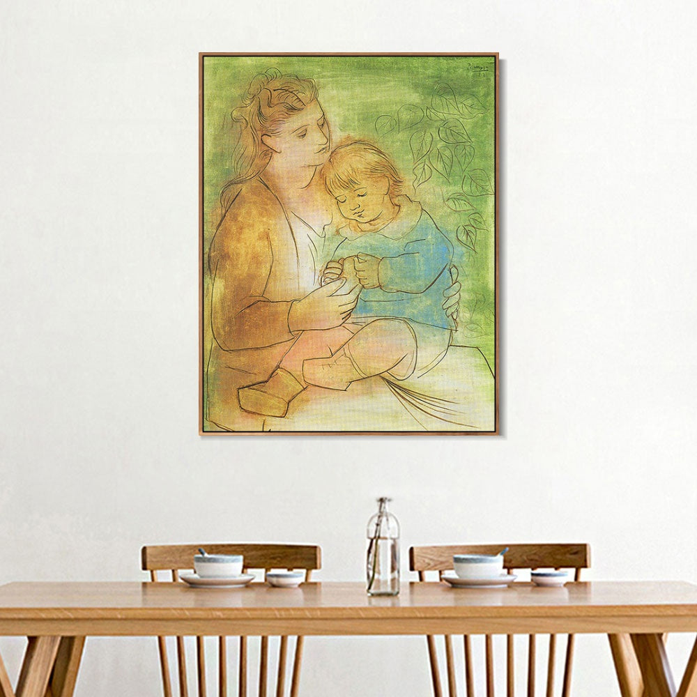 INVIN ART Framed Canvas Giclee Print Art Mother and Child 1922 by Pablo Picasso Wall Art Living Room Home Office Decorations