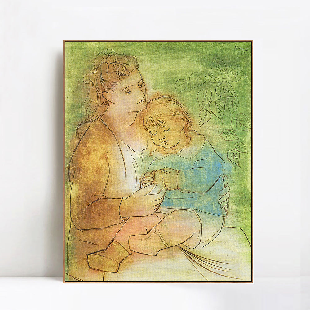 INVIN ART Framed Canvas Giclee Print Art Mother and Child 1922 by Pablo Picasso Wall Art Living Room Home Office Decorations
