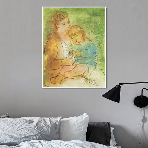 INVIN ART Framed Canvas Giclee Print Art Mother and Child 1922 by Pablo Picasso Wall Art Living Room Home Office Decorations