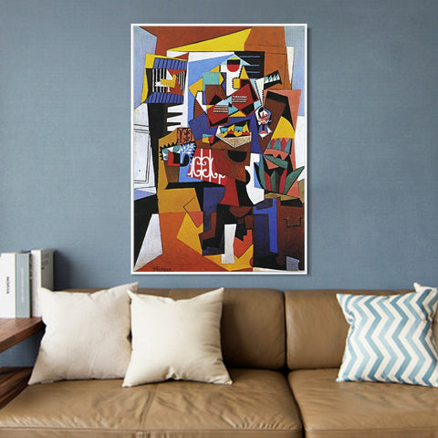 INVIN ART Framed Canvas Giclee Print Art 1923 La cage d'oiseaux by Pablo Picasso Wall Art Living Room Home Office Decorations