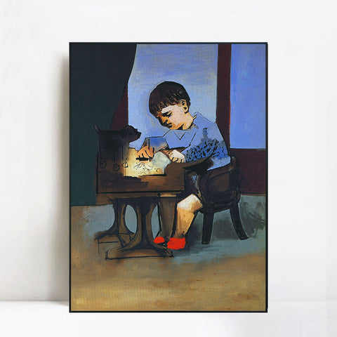 INVIN ART Framed Canvas Giclee Print Art 1923 Paul dessinant by Pablo Picasso Wall Art Living Room Home Office Decorations