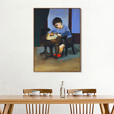 INVIN ART Framed Canvas Giclee Print Art 1923 Paul dessinant by Pablo Picasso Wall Art Living Room Home Office Decorations