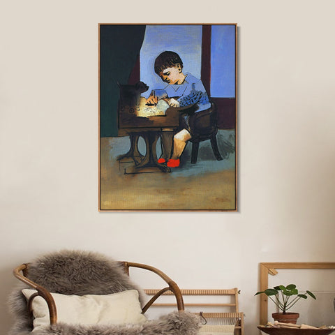 INVIN ART Framed Canvas Giclee Print Art 1923 Paul dessinant by Pablo Picasso Wall Art Living Room Home Office Decorations