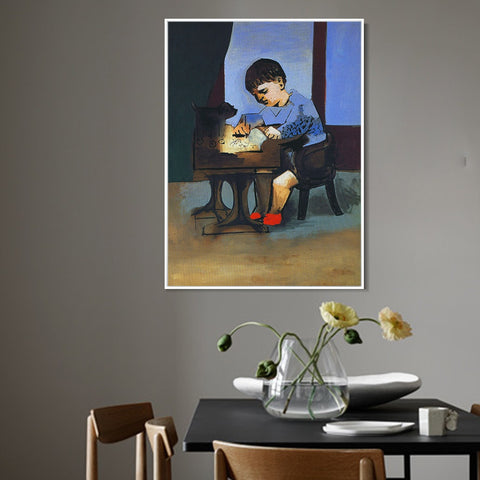 INVIN ART Framed Canvas Giclee Print Art 1923 Paul dessinant by Pablo Picasso Wall Art Living Room Home Office Decorations