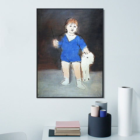 INVIN ART Framed Canvas Giclee Print Art 1923 Portrait de Paulo by Pablo Picasso Wall Art Living Room Home Office Decorations