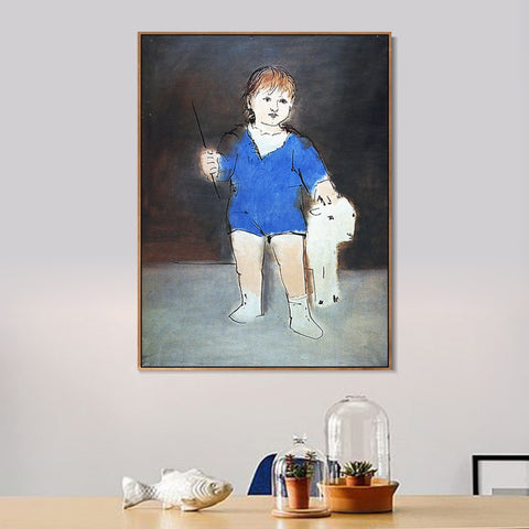 INVIN ART Framed Canvas Giclee Print Art 1923 Portrait de Paulo by Pablo Picasso Wall Art Living Room Home Office Decorations